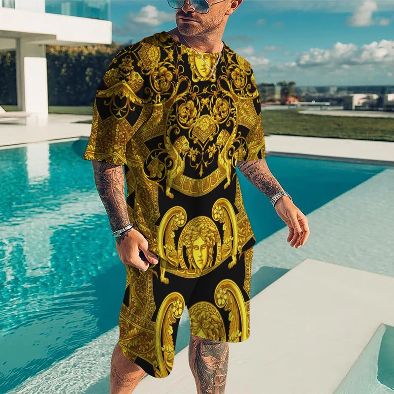 New Fashion Retro Harajuku Men's Two-piece Short Sleeve 100% Cotton T-Shirt + Shorts Casual Streetwear
New Fashion Retro Harajuku Men's Two-piece Short Sleeve 100% Cotton T-Shirt + Shorts Casual Streetwear