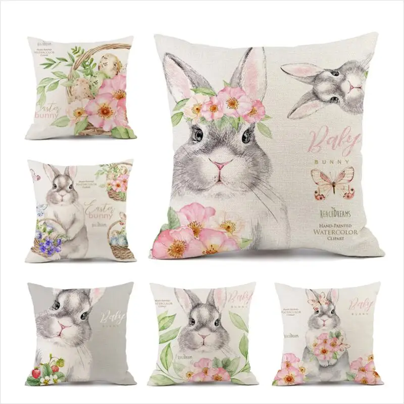 Easter Cute Rabbit Cartoon Pillow Cover Flowers Bunny Decoration Bedroom Cushion Cover 45x45 Animal Festival Gift Office E1505
Easter Cute Rabbit Cartoon Pillow Cover Flowers Bunny Decoration Bedroom Cushion Cover 45x45 Animal Festival Gift Office E1505