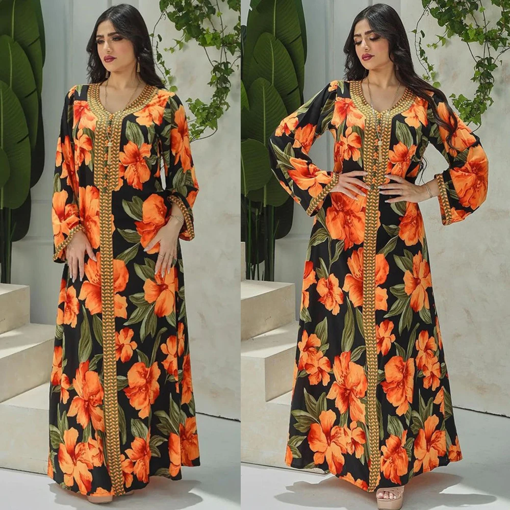 2022 New Abaya Middle East Muslim Women Printed Maxi Robe Islamic Hijab Dress Arabic Moroccan Caftan Jalabiya Dubai Turkey Gown
2022 New Abaya Middle East Muslim Women Printed Maxi Robe Islamic Hijab Dress Arabic Moroccan Caftan Jalabiya Dubai Turkey Gown