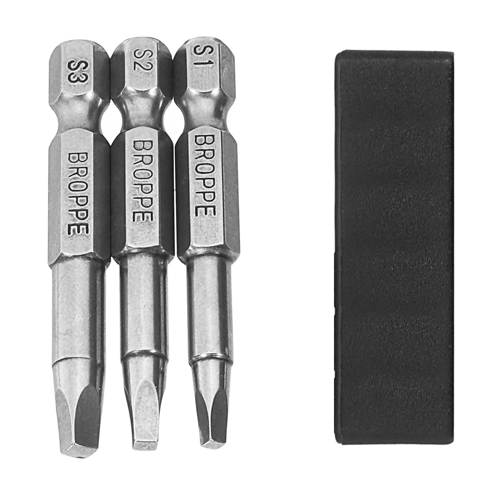 

3/1Pcs 50mm Electric Driver Bits Magnetic Square Head Screwdriver Drill Bits 1/4 Inch Hex Shank S1/2 S3 Repair Hand Tools