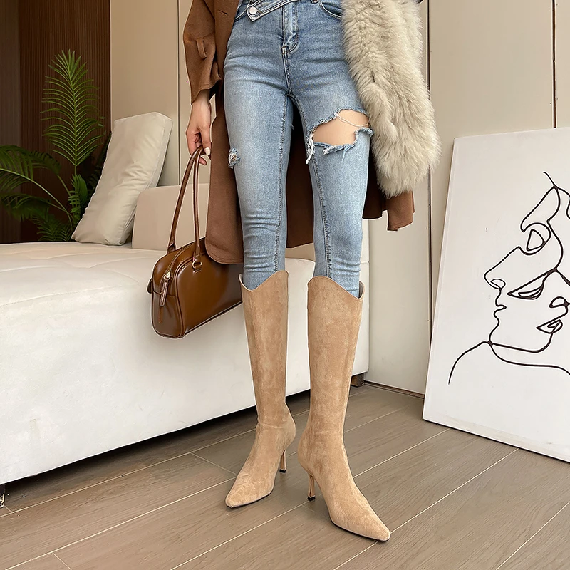 Black Beige Women Knee High Boots Chelsea Botas Thin High Heels Back Zipper Winter Sock Stretch Shoes Ladies Knight Botas
Black Beige Women Knee High Boots Chelsea Botas Thin High Heels Back Zipper Winter Sock Stretch Shoes Ladies Knight Botas