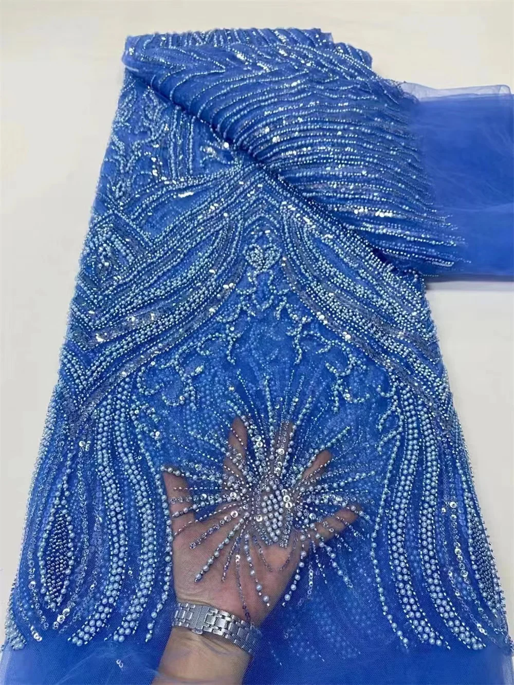 Royal Blue African Heavy Beaded 2023 High Quality Nigerian Sequins With Pearl Lace French Tulle Fabric For Party Dress Sew
Royal Blue African Heavy Beaded 2023 High Quality Nigerian Sequins With Pearl Lace French Tulle Fabric For Party Dress Sew