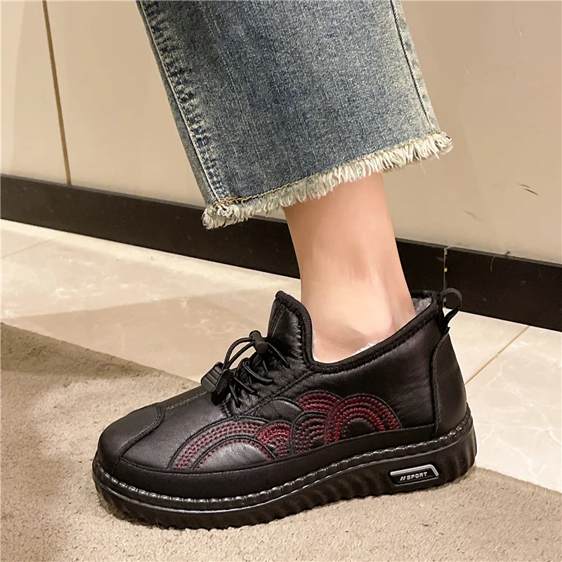 Женские кроссовки на нескользящей подошве Fujeak, черные удобные кроссовки из плюша и хлопка, Классическая Повседневная обувь для мамы на зиму 2019 
Женские кроссовки на нескользящей подошве Fujeak, черные удобные кроссовки из плюша и хлопка, Классическая Повседневная обувь для мамы на зиму 2019