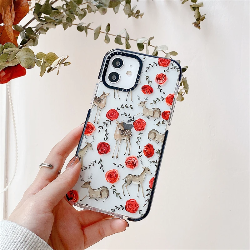 Fashion Rose deer Phone case for 8 7 6s Plus Xr iPhone 11 12 Pro Max XR XS Max X Apple 13 Pro Max Explosion proof 
Fashion Rose deer Phone case for 8 7 6s Plus Xr iPhone 11 12 Pro Max XR XS Max X Apple 13 Pro Max Explosion proof