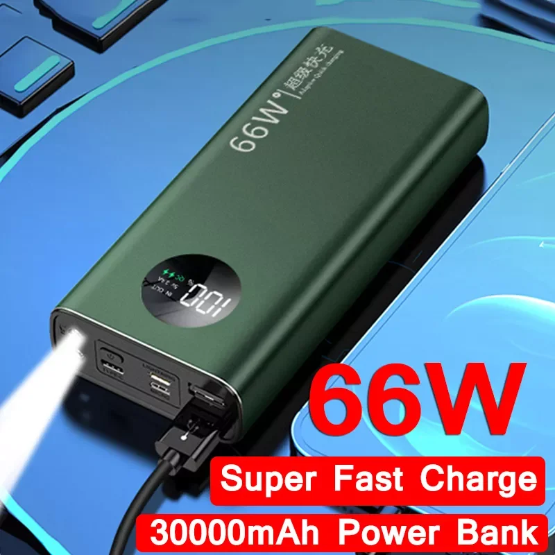 66W Super Fast Charge Power Bank Portable 30000mAh Charger Digital Display External Battery Flashlight for iPhone
66W Super Fast Charge Power Bank Portable 30000mAh Charger Digital Display External Battery Flashlight for iPhone