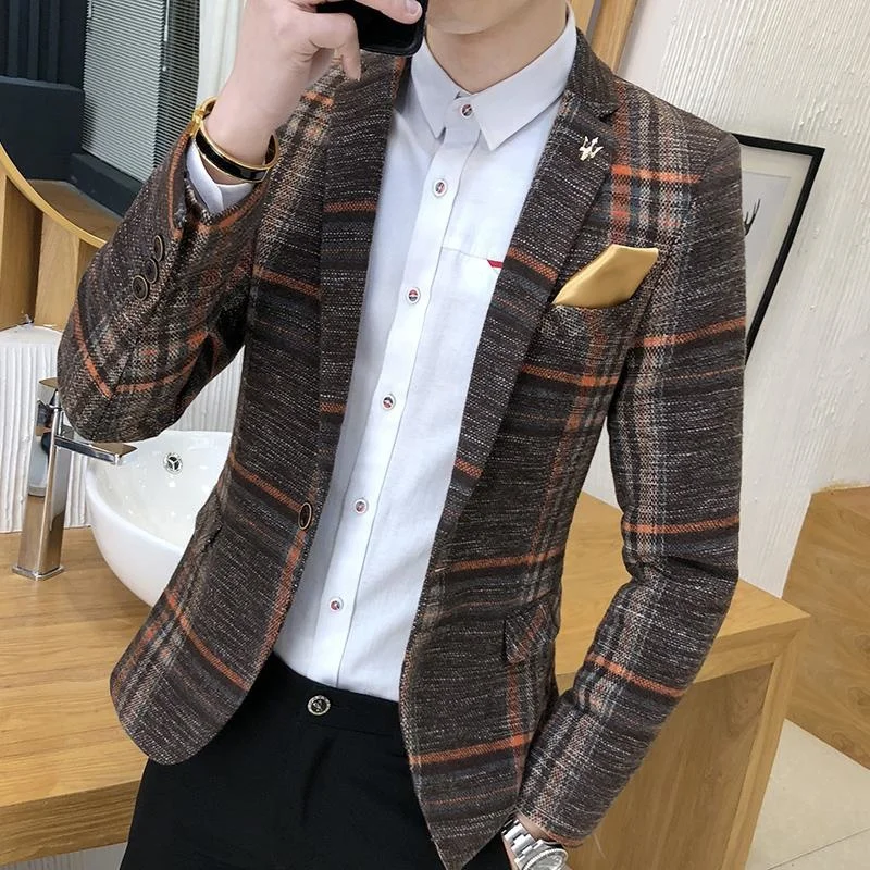 Men's Suits & Blazers 2022 Boutique Fashion Classic Plaid Mens Suit Coats Single Buckle Wedding Dress Casual Jacket Men Blazer
Men's Suits & Blazers 2022 Boutique Fashion Classic Plaid Mens Suit Coats Single Buckle Wedding Dress Casual Jacket Men Blazer