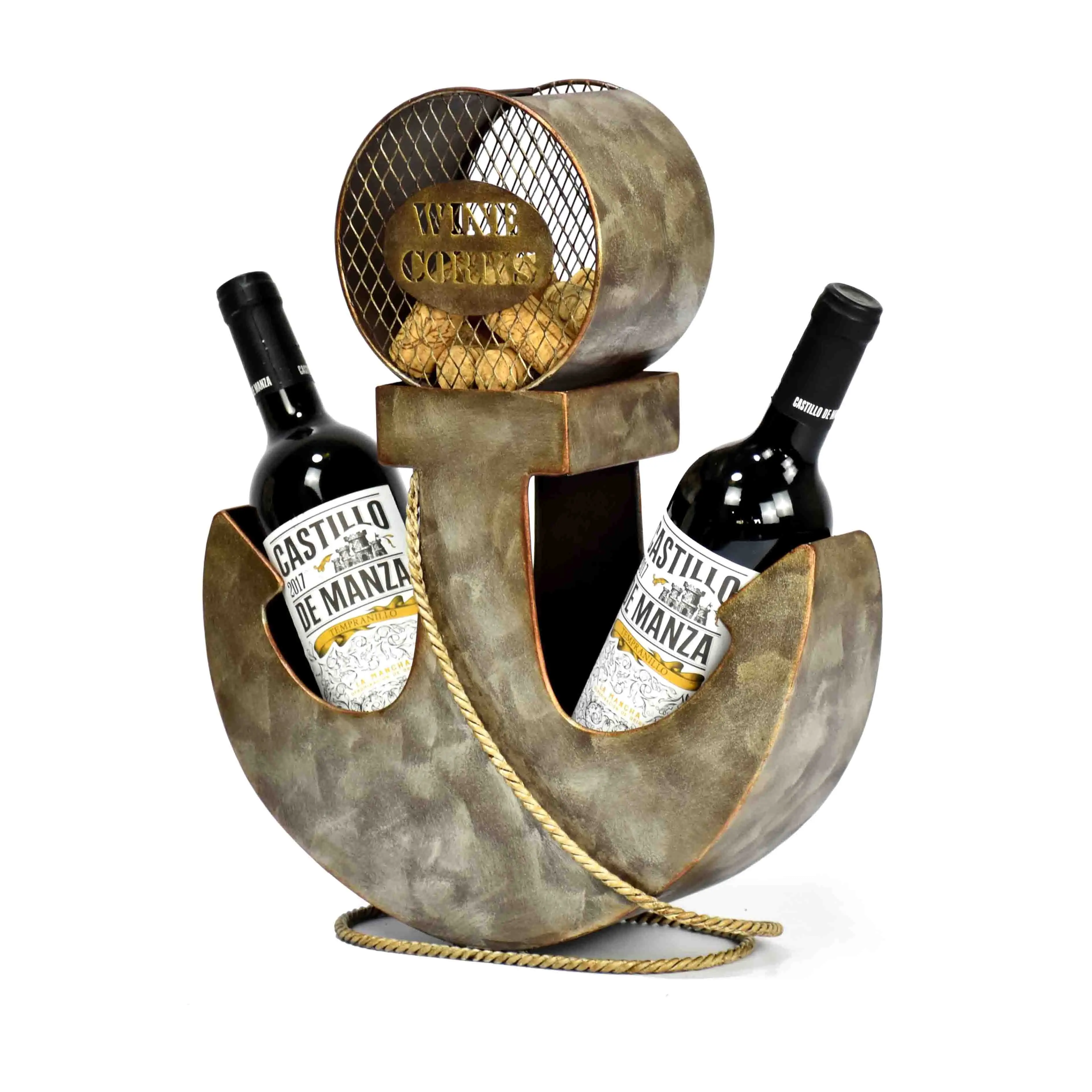 Modern Design Home Decor Ship Anchor Shape Metal Wine Bottle Holder Wine Corks Holder
Modern Design Home Decor Ship Anchor Shape Metal Wine Bottle Holder Wine Corks Holder