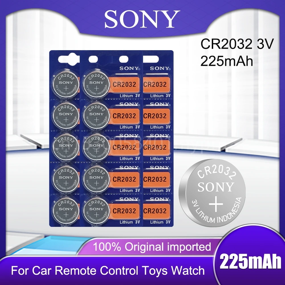 Оригинальный литиевый кнопочный Аккумулятор SONY CR2032 DL2032 ECR2032 BR2032 2032 3 В, специальная батарея для пульта дистанционного управления автомобильным ключом
Оригинальный литиевый кнопочный Аккумулятор SONY CR2032 DL2032 ECR2032 BR2032 2032 3 В, специальная батарея для пульта дистанционного управления автомобильным ключом