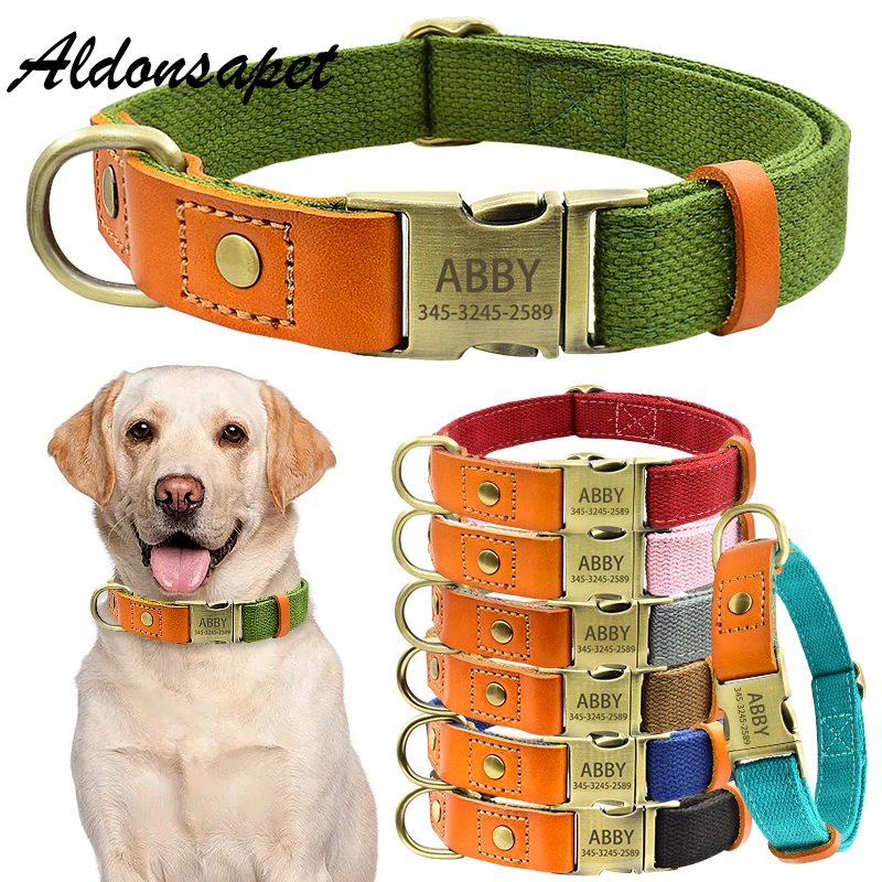 Personalized Nylon Splice Genuine Leather Dog Name Collar Custom Engraved Metal Buckle Pet Dog Collar for Small Medium Large Dog
Personalized Nylon Splice Genuine Leather Dog Name Collar Custom Engraved Metal Buckle Pet Dog Collar for Small Medium Large Dog