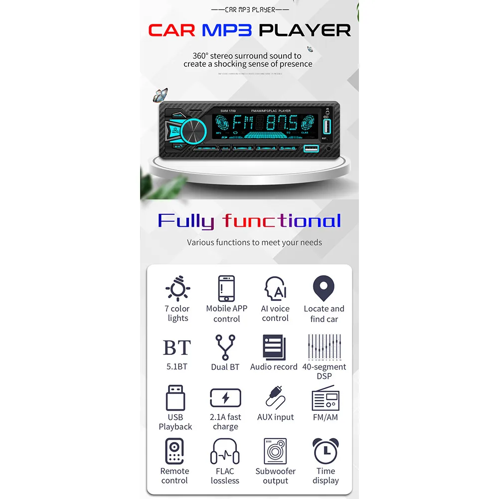 2022 New Bluetooth Car Stereo Audio In-Dash FM AUX Input Receiver USB MP3 Radio Player Car Accessories
2022 New Bluetooth Car Stereo Audio In-Dash FM AUX Input Receiver USB MP3 Radio Player Car Accessories