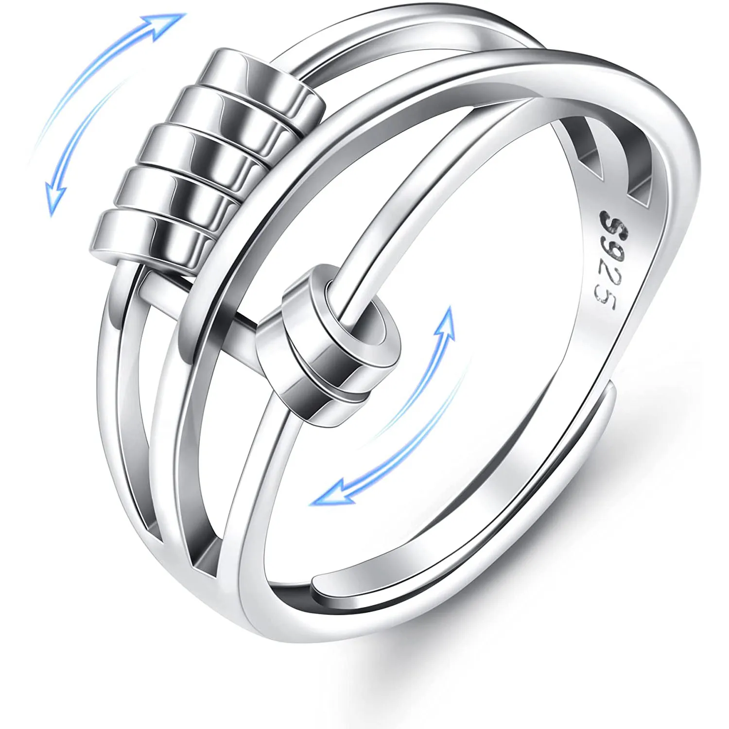 Anxiety Relief Ring,925 Sterling Silver Spinner Ring,Fidget Rings for Anxiety for Women and Men,Adjustable Size Ring Jewelry
Anxiety Relief Ring,925 Sterling Silver Spinner Ring,Fidget Rings for Anxiety for Women and Men,Adjustable Size Ring Jewelry