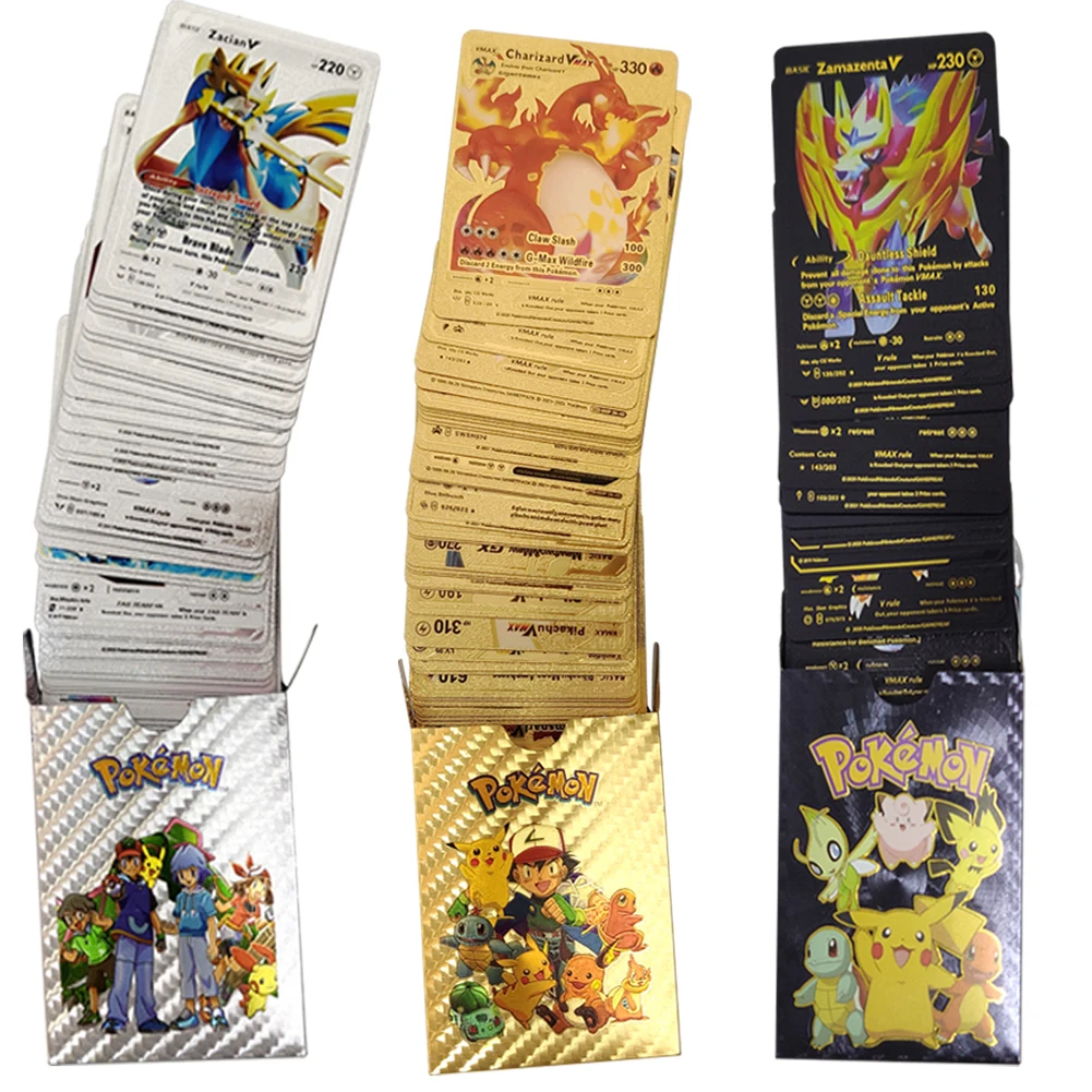 Карты Pokemon Metal Gold Vmax GX, английская испанская карта, Charizard Pikachu, редкая коллекция, Боевая тренировочная карта, детские игрушки, подарок
Карты Pokemon Metal Gold Vmax GX, английская испанская карта, Charizard Pikachu, редкая коллекция, Боевая тренировочная карта, детские игрушки, подарок
