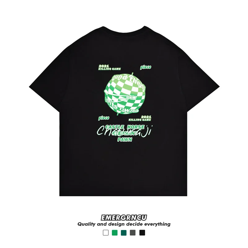 Summer Street Hip-hop Checkerboard Letter Print T-shirt Men and Women Pure Cotton Loose Large Size Off-shoulder Short Sleeves
Summer Street Hip-hop Checkerboard Letter Print T-shirt Men and Women Pure Cotton Loose Large Size Off-shoulder Short Sleeves
