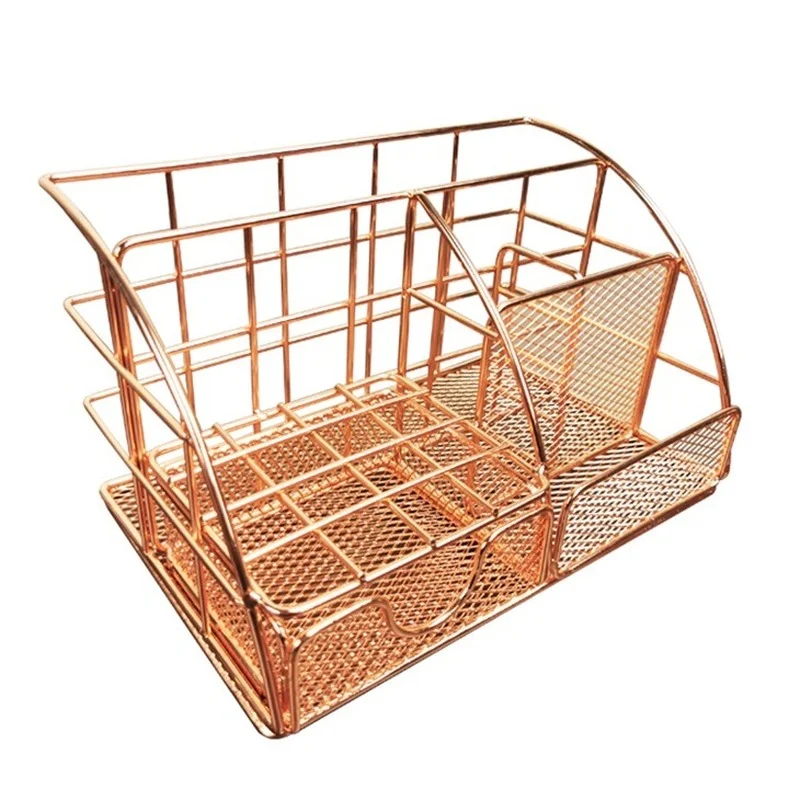 Rose gold metal makeup products storage rack home organization and storage closet organizer
Rose gold metal makeup products storage rack home organization and storage closet organizer