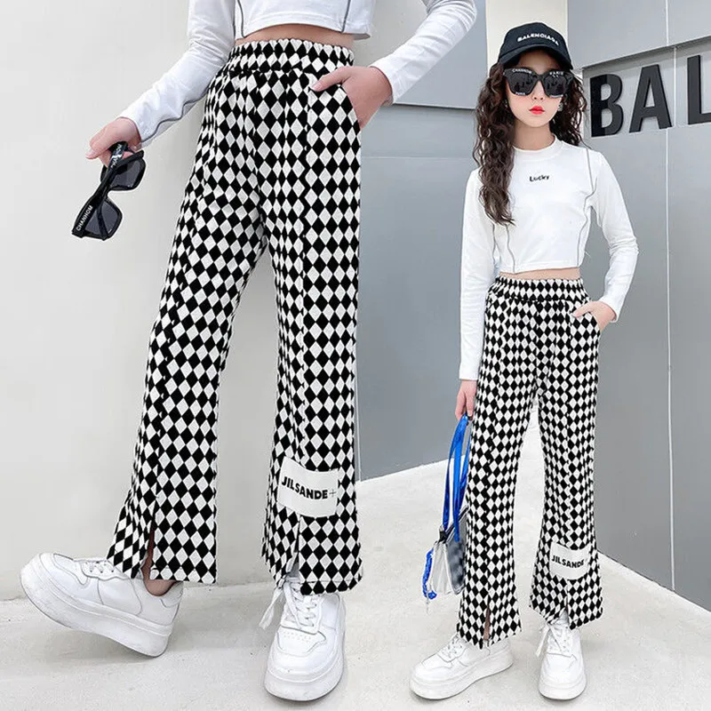 2022 Teen Girls Summer Elastic Waist Wide-Leg Pants Loose Soft Fashion Plad Trousers Students Jeans 6 8 10 12 13 14 Years Old 
2022 Teen Girls Summer Elastic Waist Wide-Leg Pants Loose Soft Fashion Plad Trousers Students Jeans 6 8 10 12 13 14 Years Old