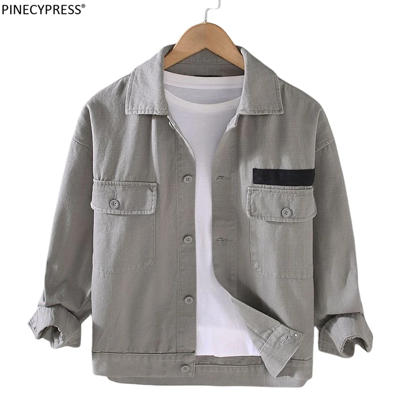 100% Cotton Spring Autumn Fashion Pockets Cargo Male Coat Single Breasted Long Sleeve Solid Me Casual Jacket
100% Cotton Spring Autumn Fashion Pockets Cargo Male Coat Single Breasted Long Sleeve Solid Me Casual Jacket