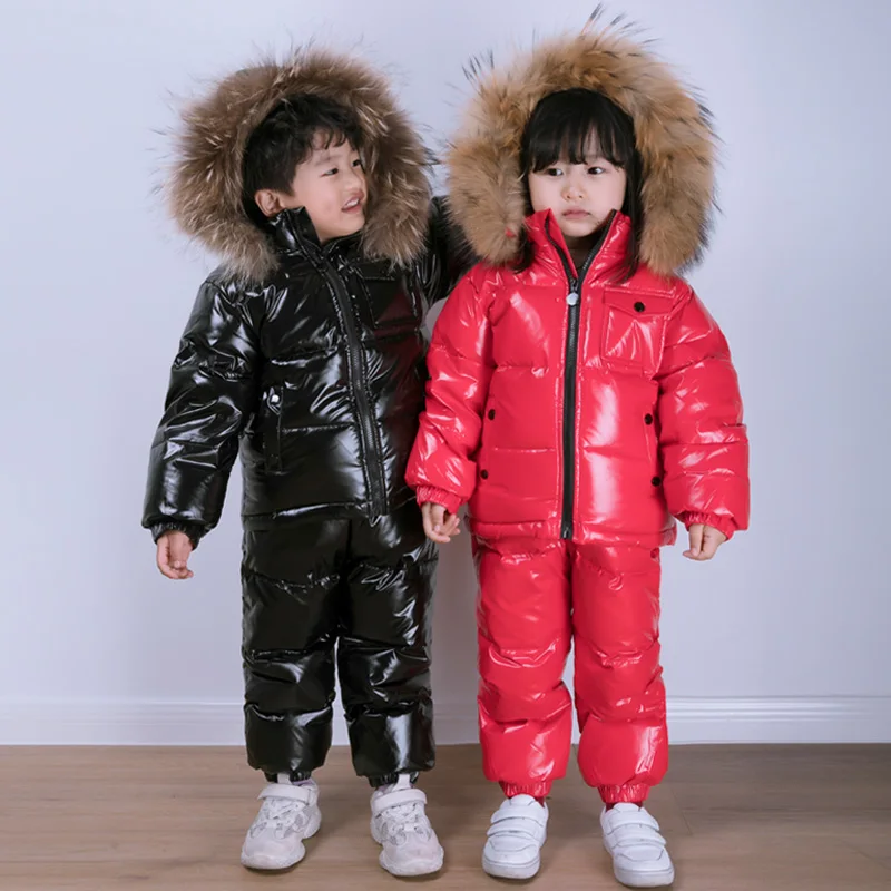 -30 Degree winter children thickened down jacket suit Boys down jacket + warm down pants two-piece set Girls waterproof ski suit
-30 Degree winter children thickened down jacket suit Boys down jacket + warm down pants two-piece set Girls waterproof ski suit