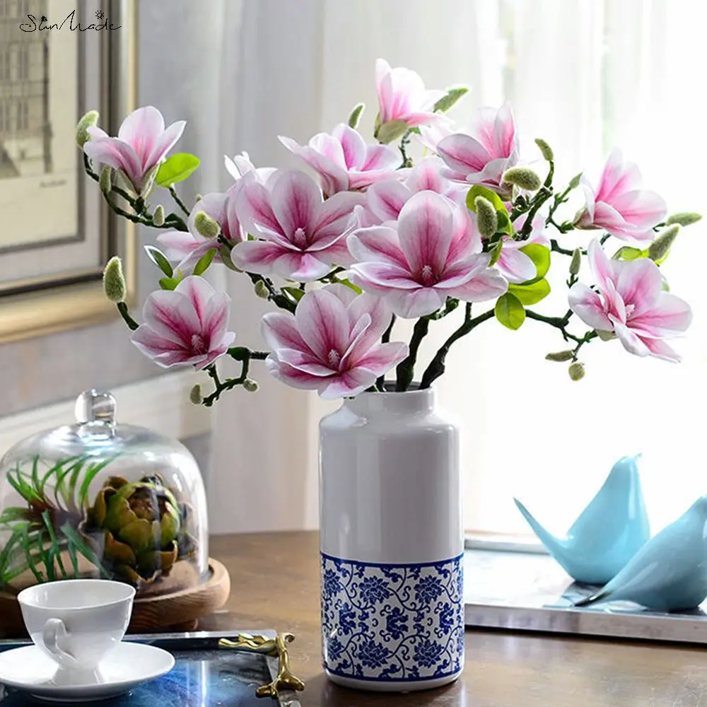 SunMade 3Heads Open Magnolia Flower Branch Artificial Flowers for White Wedding Decoration Room Table Decor Flores Artificales
SunMade 3Heads Open Magnolia Flower Branch Artificial Flowers for White Wedding Decoration Room Table Decor Flores Artificales