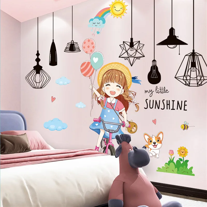 Girl Bicycle Wall Stickers Decor Vinyl DIY Chandelier Lights Wall Decals for Kids Rooms Children Bedroom Nursery Home Decoration
Girl Bicycle Wall Stickers Decor Vinyl DIY Chandelier Lights Wall Decals for Kids Rooms Children Bedroom Nursery Home Decoration
