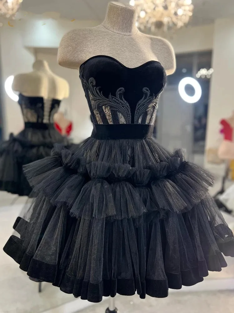 2023 Sexy Live Shooting Small Black Short Back to School Dress Lace Exposed Mini Party Dress Tulle Dress Gothic Graduation Dress
2023 Sexy Live Shooting Small Black Short Back to School Dress Lace Exposed Mini Party Dress Tulle Dress Gothic Graduation Dress