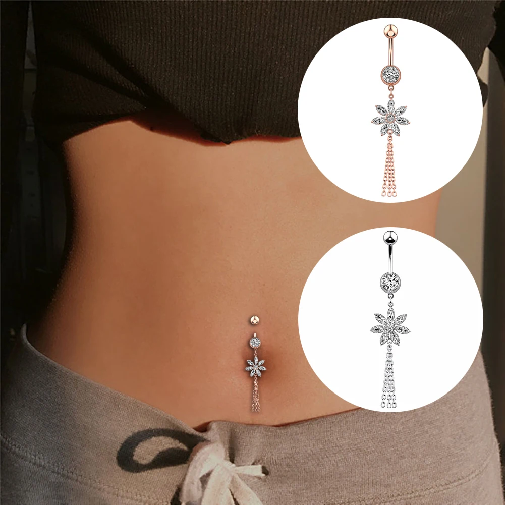 1pc New Zircon Fashion Stainless Steel Navel Piercing Flower Chain Pendant Belly Button Rings Belly Piercing Body Jewely
1pc New Zircon Fashion Stainless Steel Navel Piercing Flower Chain Pendant Belly Button Rings Belly Piercing Body Jewely