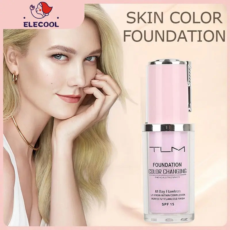 

30ML TLM Color Changing Foundation Makeup Full Coverage Primer Base Sunblock SPF 15 Matte Foundation Natural Brightening TSLM1