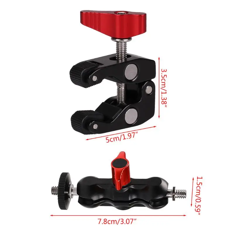 Red Knob Crab Claw Magic Arm Clamp with Mini Friction Magic Arm Multi-Function D
Red Knob Crab Claw Magic Arm Clamp with Mini Friction Magic Arm Multi-Function D