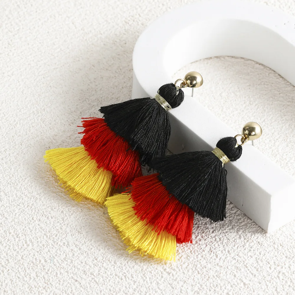 Vintage Exaggerated Ethnic Style Earrings Pagoda Fan Long Dangle Drop Earrings Handmade Colorful Cotton Tassel Earrings Jewelry
Vintage Exaggerated Ethnic Style Earrings Pagoda Fan Long Dangle Drop Earrings Handmade Colorful Cotton Tassel Earrings Jewelry