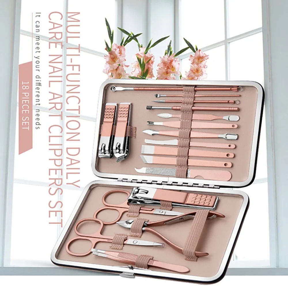 18PCS Nail Art Tools Stainless Steel Manicure set Professional nail clipper Kit of Pedicure Paronychia Nippers Trimmer Cutters
18PCS Nail Art Tools Stainless Steel Manicure set Professional nail clipper Kit of Pedicure Paronychia Nippers Trimmer Cutters