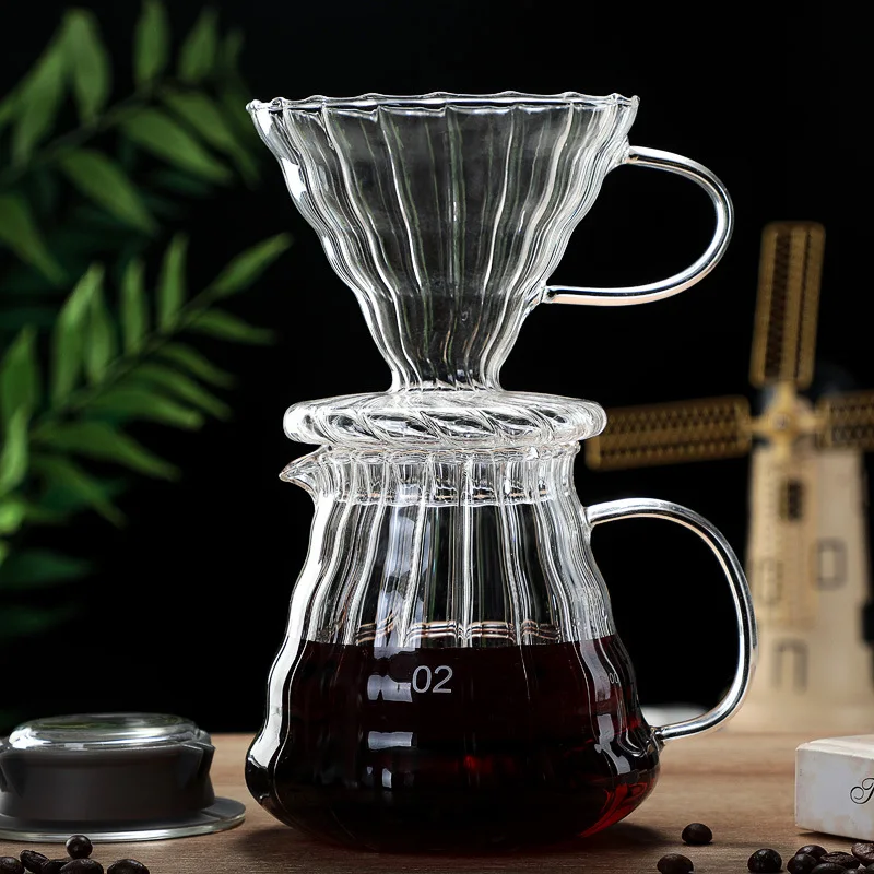 Heat Resistant Glass Coffeeware Pour Over Coffee Maker Server Pot and V60 Filter Cup Hand Drip Coffee Stand Dripper Set
Heat Resistant Glass Coffeeware Pour Over Coffee Maker Server Pot and V60 Filter Cup Hand Drip Coffee Stand Dripper Set