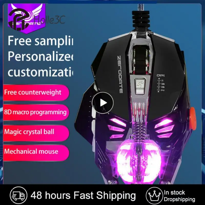 

Led Backlit Mice Game Mouse Ergonomic Portable Wired Mouse 1600dpi Luminous Usb Mechanical Mice For Computer Laptops Game