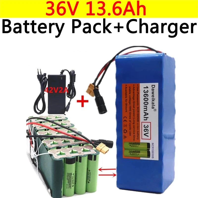 XT60 interface 36V battery 10S4P 13600mAh battery pack 500W high power battery 42V 13.6Ah Ebike electric bike BMS + 42v charger
XT60 interface 36V battery 10S4P 13600mAh battery pack 500W high power battery 42V 13.6Ah Ebike electric bike BMS + 42v charger
