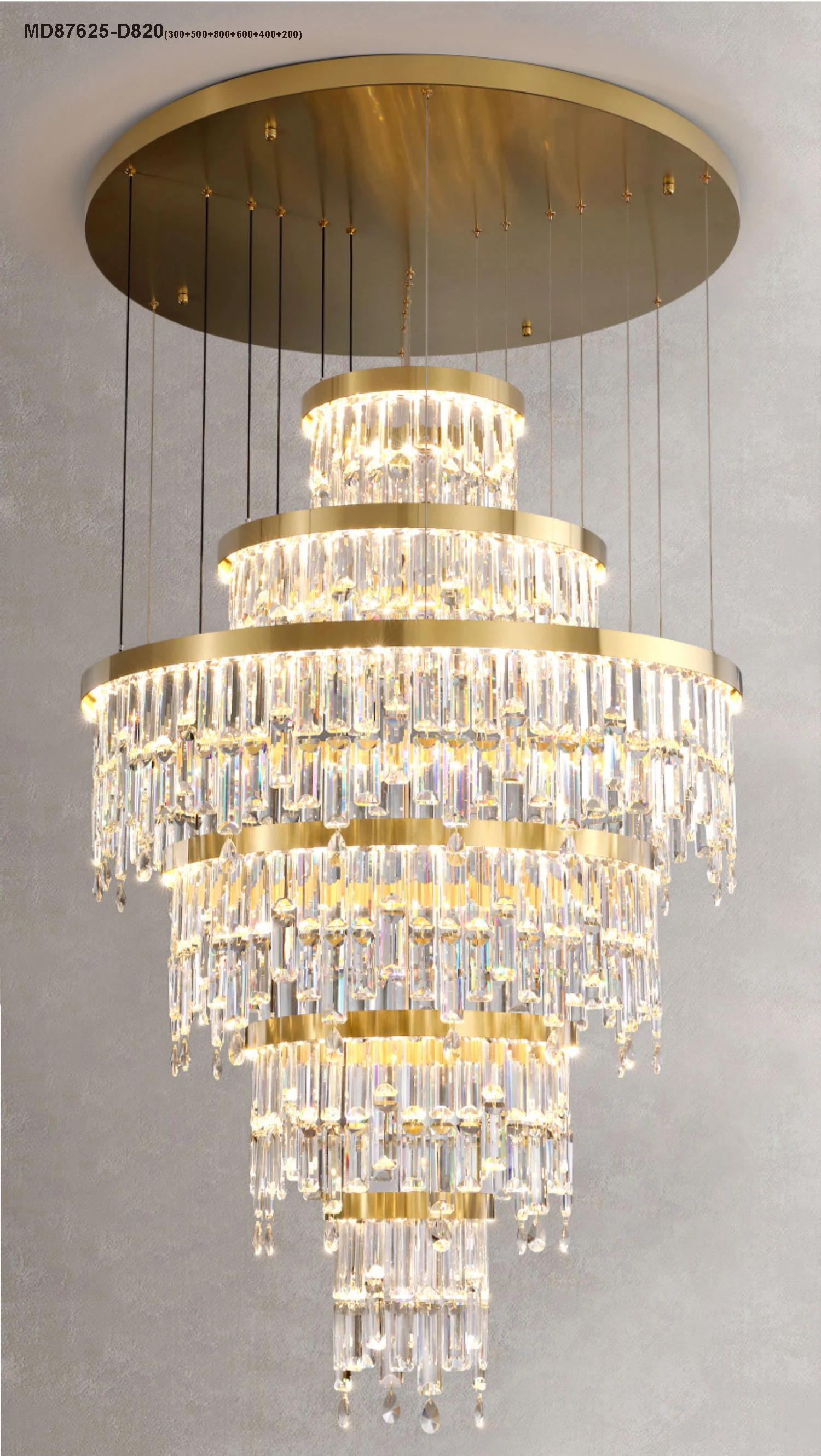 

Luxury K9 Crystal Chandelier Light LED Staircase Lights Gold Suspension Lamparas for Villa Hotel Lobby Home Decor Lighting