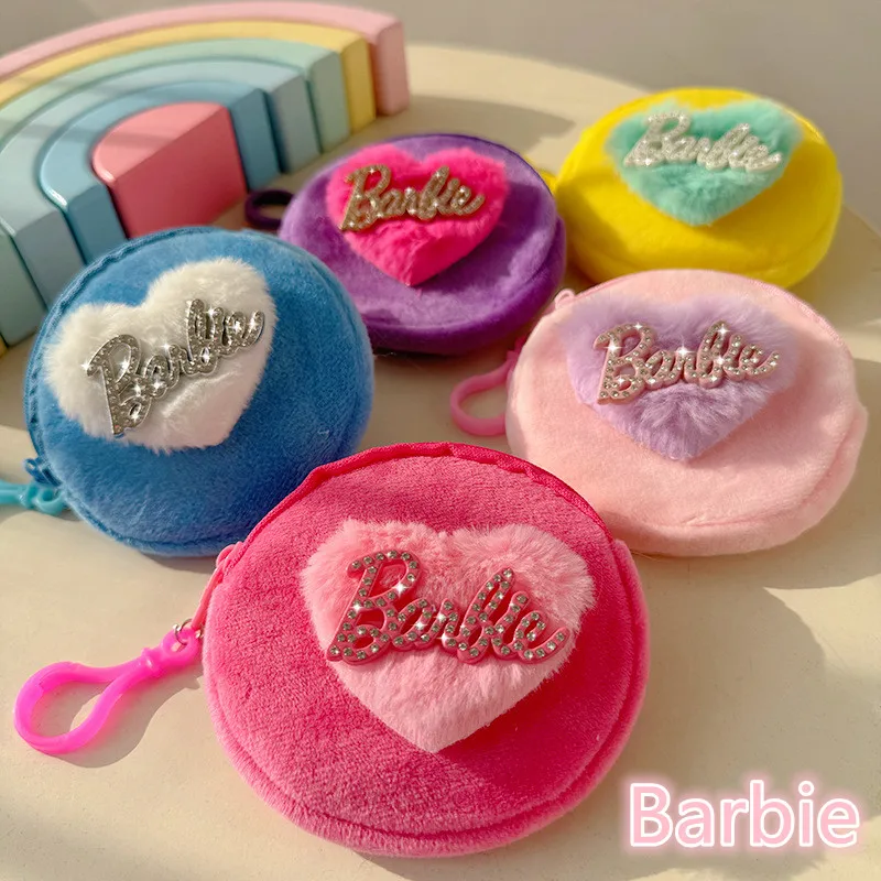 Кошелек Miniso для монет Барби милый плюшевый мини-кошелек хранения с инкрустацией
