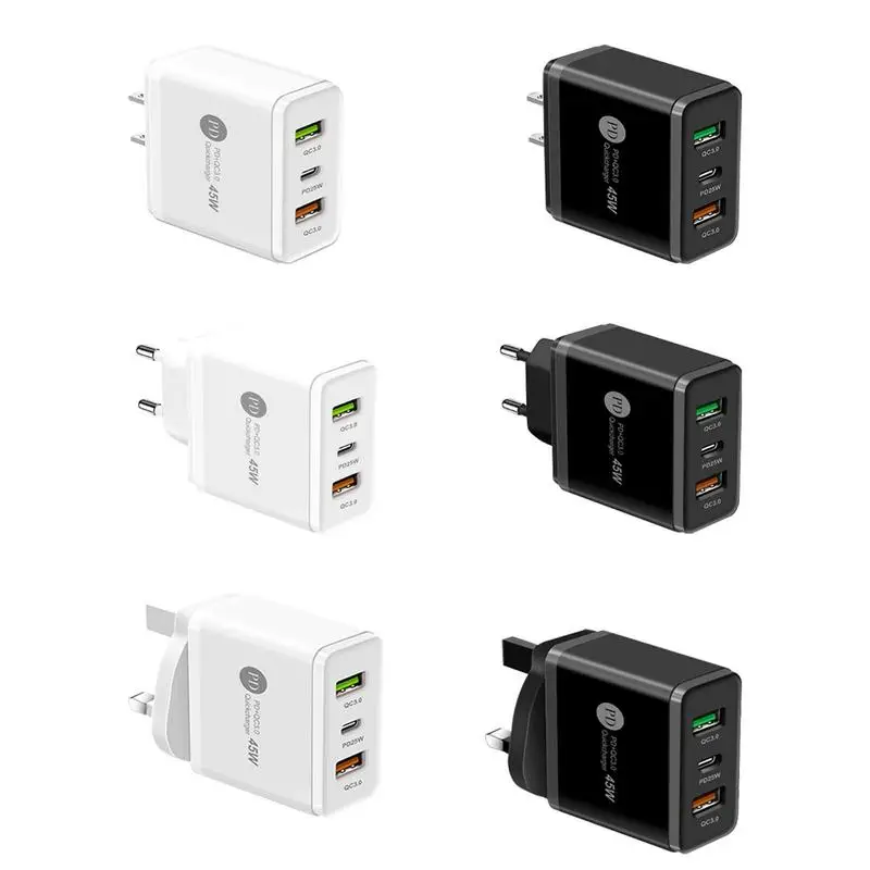 Wall Charger Block 45W 3 Port PD Power Delivery Type C USB QC3.0 PD Wall Charging Block Plug Adapter Smartphones Pads And More 
Wall Charger Block 45W 3 Port PD Power Delivery Type C USB QC3.0 PD Wall Charging Block Plug Adapter Smartphones Pads And More