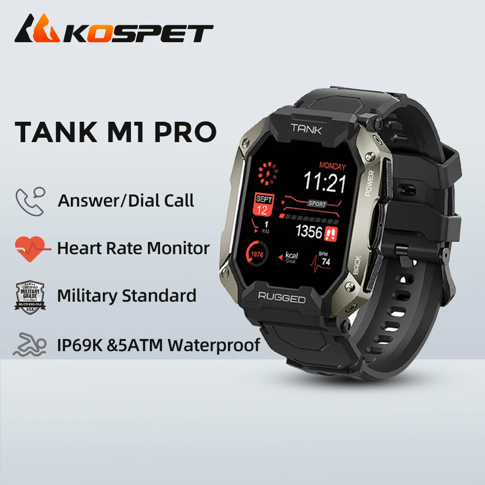 2023 KOSPET TANK M1 PRO Military Smartwatch Sport Watches Rugged Answer Make Calls 5ATM IP69K Black Blue Fitness Smart Watch Men
2023 KOSPET TANK M1 PRO Military Smartwatch Sport Watches Rugged Answer Make Calls 5ATM IP69K Black Blue Fitness Smart Watch Men