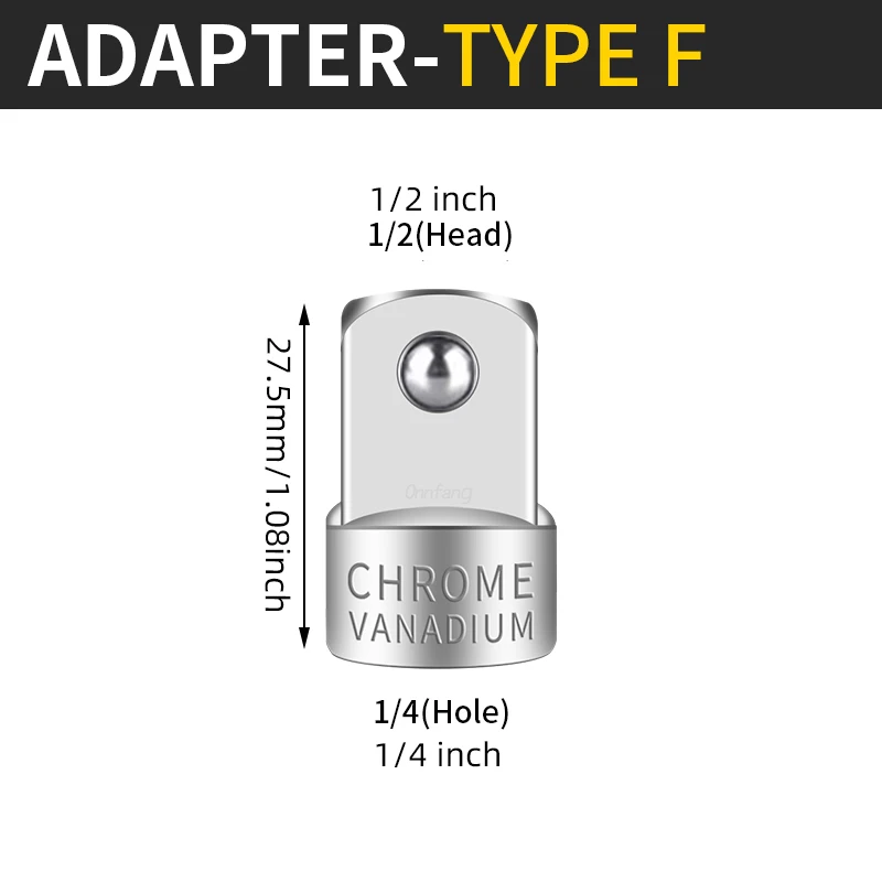 Onnfang адаптер трещоточного ключа 1/2 3/8 1/4 дюйма
Onnfang адаптер трещоточного ключа 1/2 3/8 1/4 дюйма
