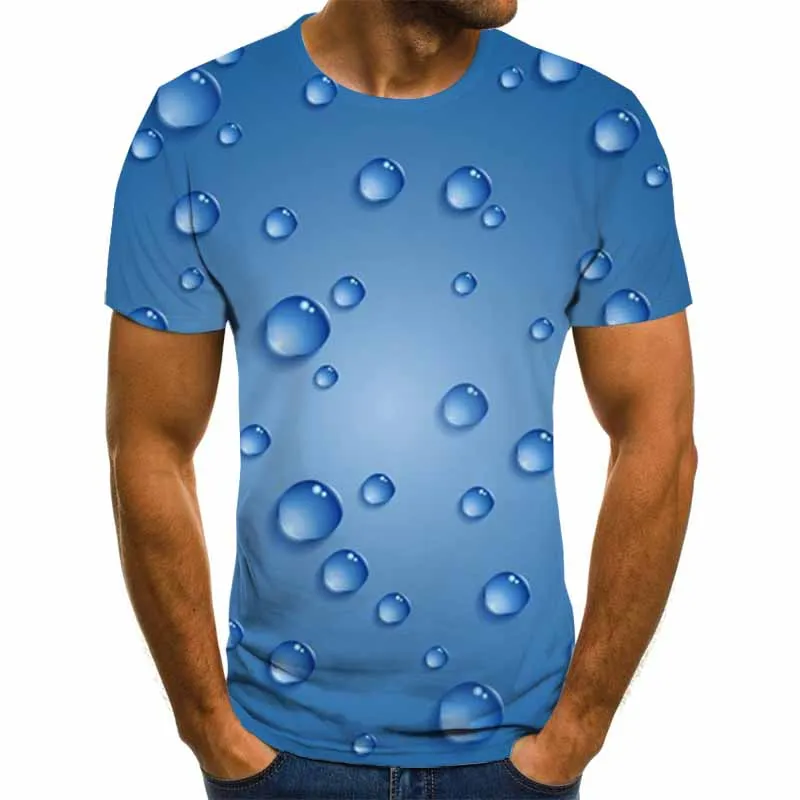 Creative rain beads liquid print 3DT shirt European and American men's fashion short sleeve round neck T-shirt
Creative rain beads liquid print 3DT shirt European and American men's fashion short sleeve round neck T-shirt