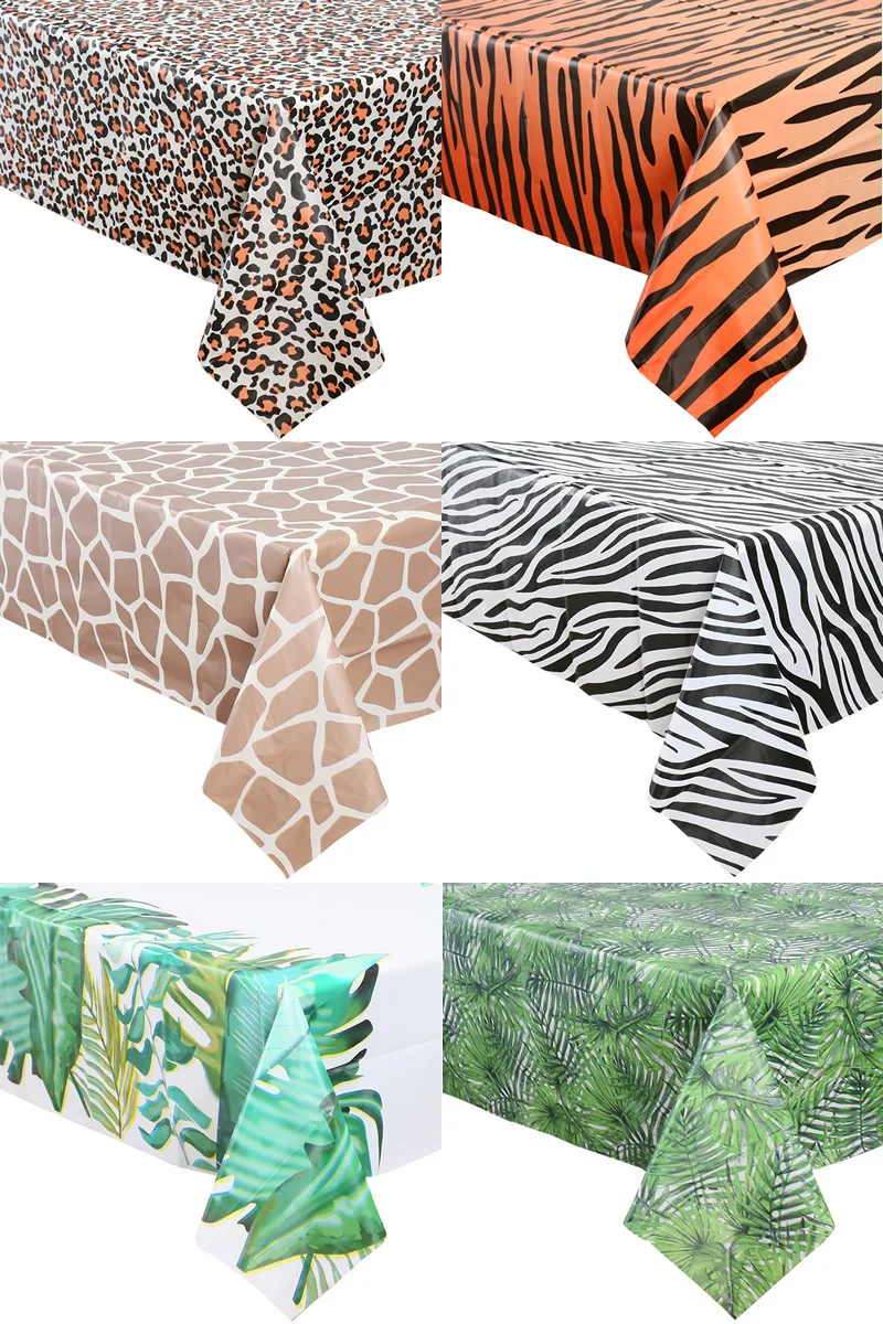 137x274cm Jungle Animal Stripe Disposable Tablecloth Tiger Pattern Rainforest Leaf Tablecloth Kids Jungle Safari Birthday Suppli
137x274cm Jungle Animal Stripe Disposable Tablecloth Tiger Pattern Rainforest Leaf Tablecloth Kids Jungle Safari Birthday Suppli