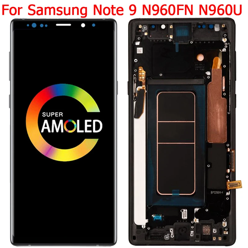 Оригинальный ЖК-дисплей для Samsung Galaxy Note 9 с рамкой SM Note9 N960F/DS N960A N960F сенсорный экран