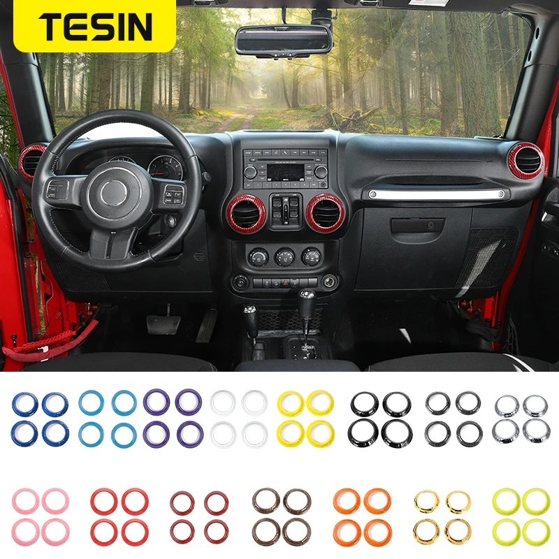 TESIN Car Air Condition Outlet Vent Decoration Cover Trim Ring Stickers for Jeep Wrangler JK 2011-2017 Interior Accessories
TESIN Car Air Condition Outlet Vent Decoration Cover Trim Ring Stickers for Jeep Wrangler JK 2011-2017 Interior Accessories