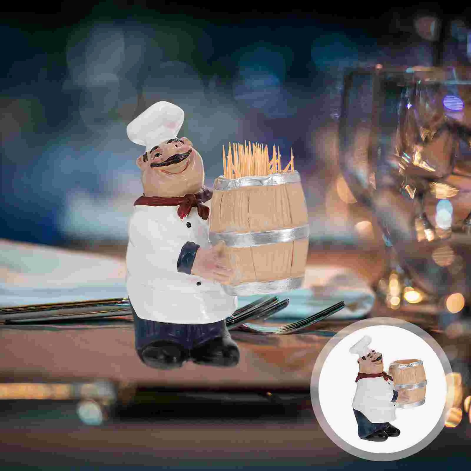 Toothpick Chef Holder Dispenser Figurines Resin Bottle Statue Case Kitchen Fat Ornaments Nordic French Box Figurine Container
Toothpick Chef Holder Dispenser Figurines Resin Bottle Statue Case Kitchen Fat Ornaments Nordic French Box Figurine Container