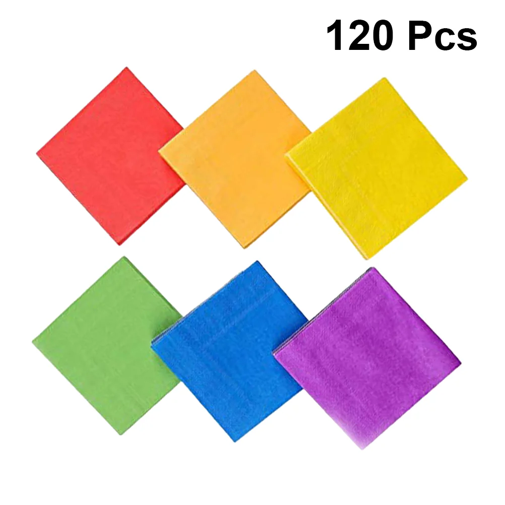 

120 Pcs Facial Tissue Party Paper Towel Towels Colorful Napkin Napkins Cartoon Tissues Yellow