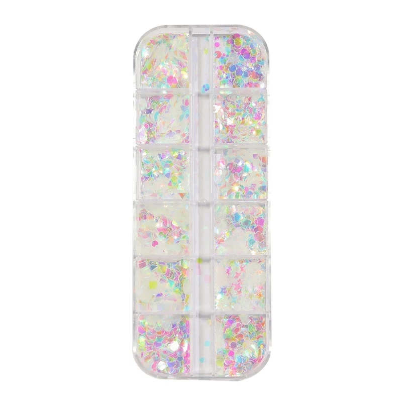 Блестящие акриловые украшения для ногтей, 12 ячеек
Блестящие акриловые украшения для ногтей, 12 ячеек