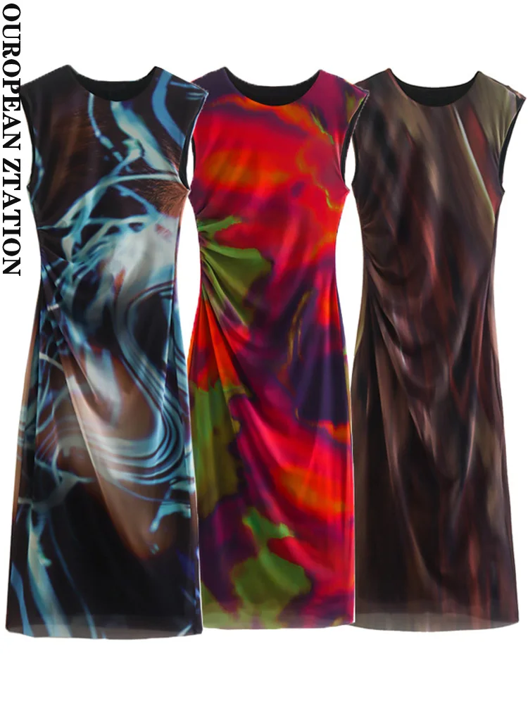 PAILETE Women 2022 fashion side ruched printed tulle midi dress vintage sleeveless with lining female dresses vestidos mujer
PAILETE Women 2022 fashion side ruched printed tulle midi dress vintage sleeveless with lining female dresses vestidos mujer