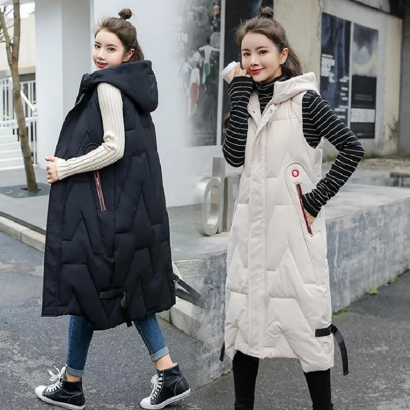 Down Cotton Long Over The Knee Vest Female Autumn And Winter New Fashion Hooded Korean Casual Vest Coat
Down Cotton Long Over The Knee Vest Female Autumn And Winter New Fashion Hooded Korean Casual Vest Coat