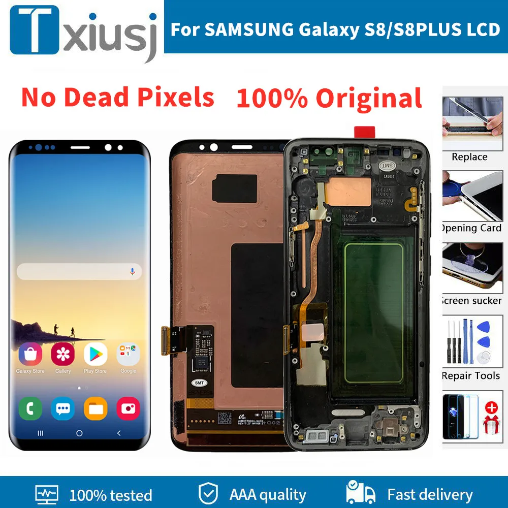 

100% Original Samsung Galaxy S8 LCD Display For S8 G950 G950F Touch Screen For Galaxy S8Plus S8+ G955 G955F Display Replacement