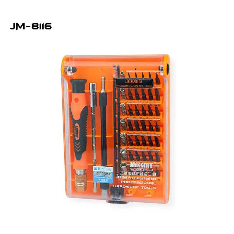 

JAKEMY JM-8116 Interchangeable Precise Manual Tool Set 45-in-1 S2 Precision Screwdriver Set for Watch Clock Electronics Repair