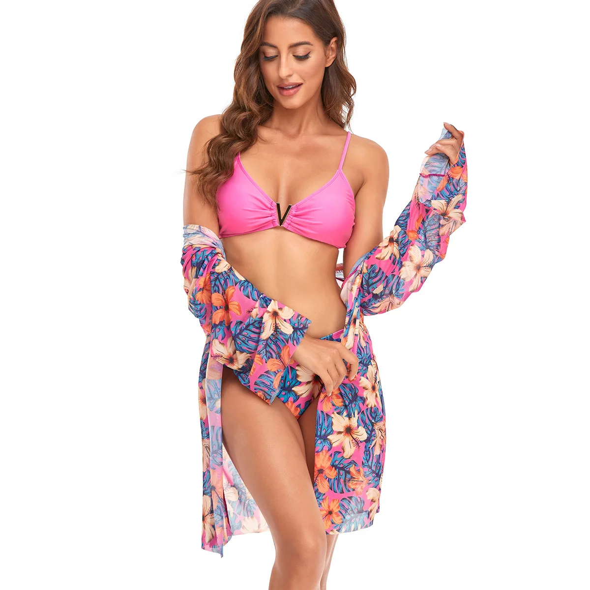 2022 Ladies Swimsuit Three-piece Split Swimsuit Bikini Mesh Shawl V-Pull Printed Polyester Comfortable Sexy Swimsuit
2022 Ladies Swimsuit Three-piece Split Swimsuit Bikini Mesh Shawl V-Pull Printed Polyester Comfortable Sexy Swimsuit