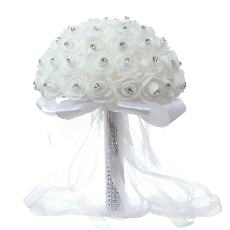 Bridesmaid Bridal Wedding Bouquets With Rhinestone Artificial Foam Rose Flower Bouquet de mariage Wedding Accessories Home Decor
Bridesmaid Bridal Wedding Bouquets With Rhinestone Artificial Foam Rose Flower Bouquet de mariage Wedding Accessories Home Decor